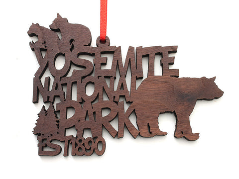 Yosemite NP Bear Text Ornament - Nestled Pines