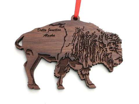 Smiling Moose Bison Ornament ND - Nestled Pines