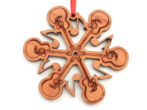 Guitar Snowflake Ornament - Nestled Pines