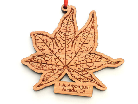 L. A. Arboretum Japanese Maple Leaf Custom Ornament - Nestled Pines