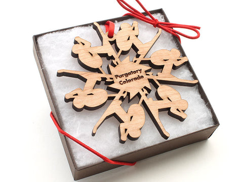 Purgatory Colorado Skier Snowflake Ornament