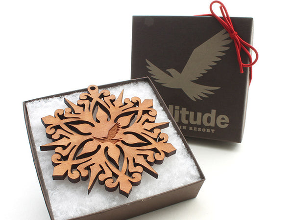 Solitude Detailed Snowflake Custom Engraved Ornament 2016A - Nestled Pines - 2