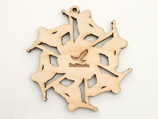 Solitude Snowboarder Flake Custom Engraved Ornament - Nestled Pines - 1