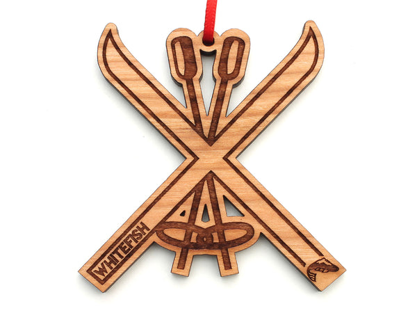 Whitefish Mountain Resort Ski X Ornament