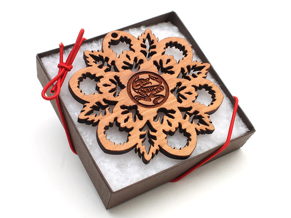 Northwest Native Expressions Wolf Snowflake Ornament - Nestled Pines